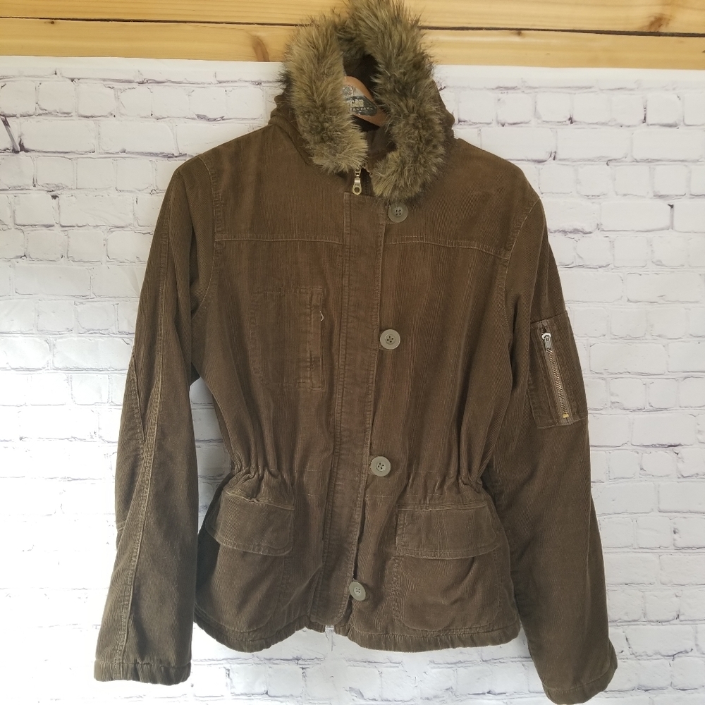 FREE PEOPLE Cordury Fuax Hooded Jacket/Coat
